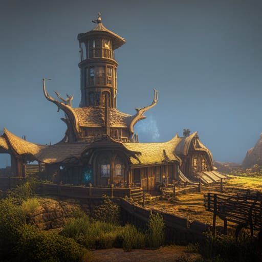 Fantastical Medieval Guardhouse in Detailed Matte Painting