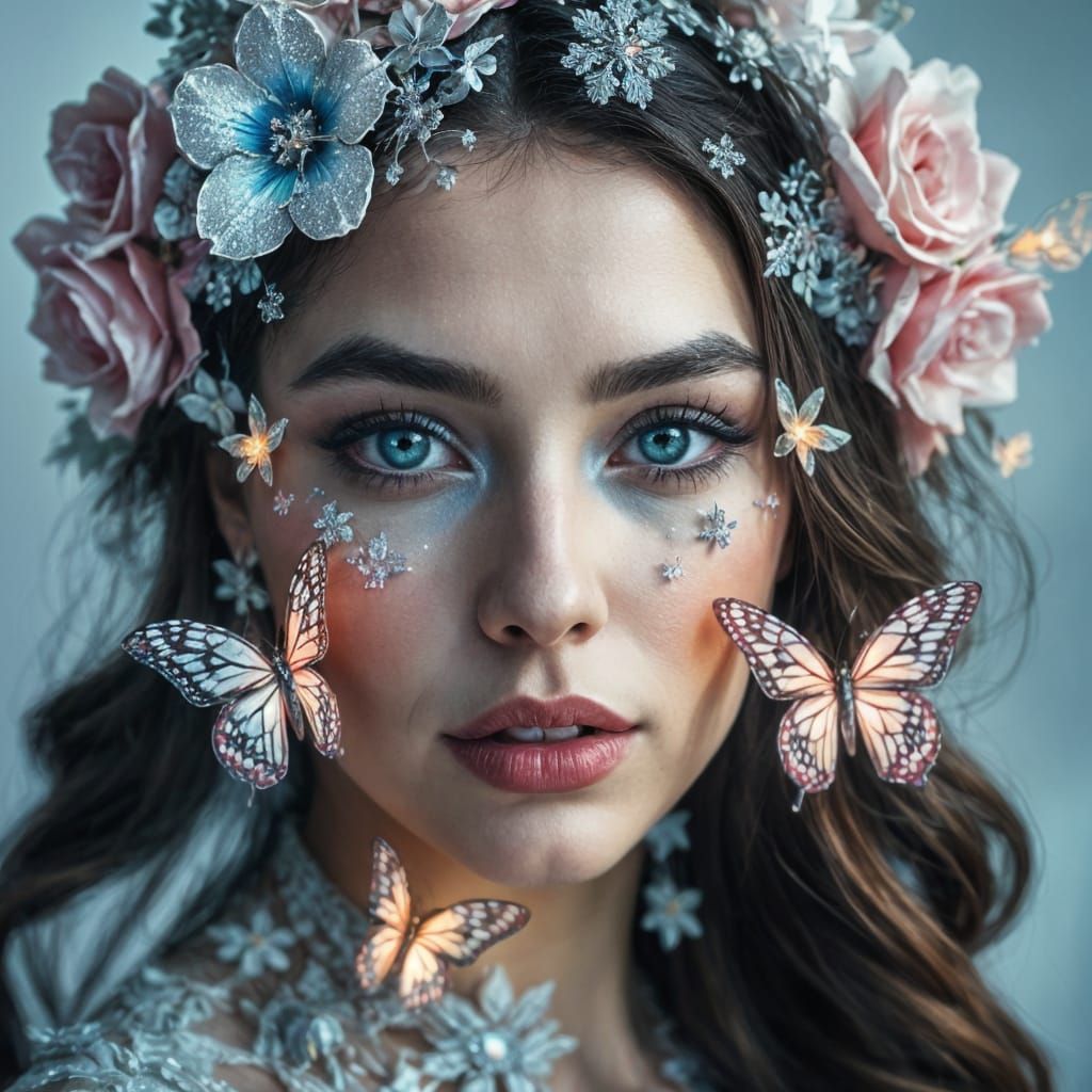 Ethereal Winter Beauty in Crystal Floral Decorations