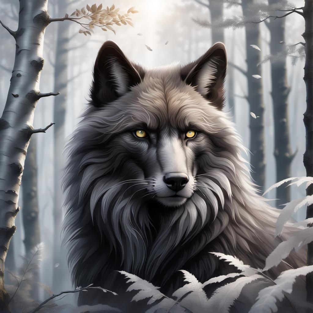 Majestic Sable in Misty Nordic Forest, 3D Realism