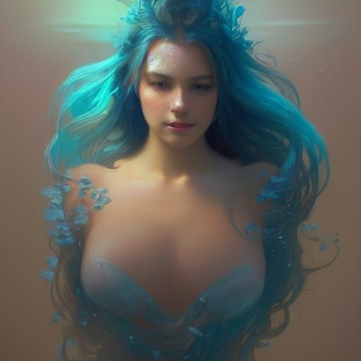 Hyperdetailed Mermaid Portrait in Dynamic Lighting