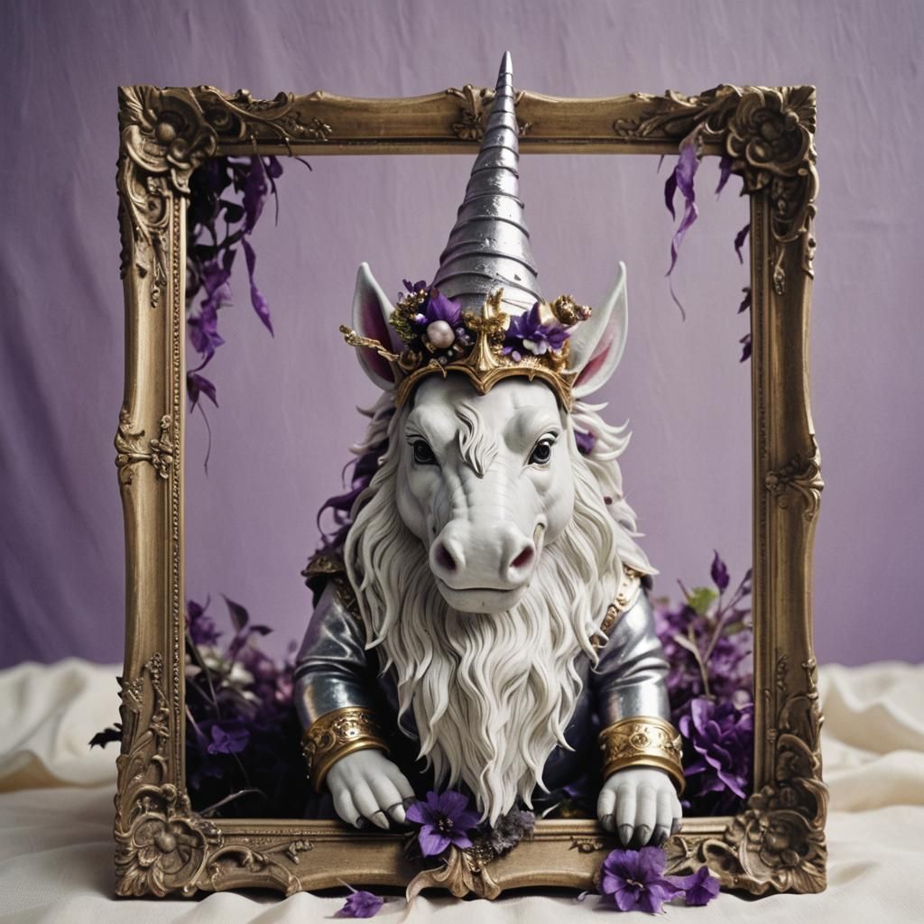 Unicorn Gnome Ogre Hybrid in Lo-Fi Style