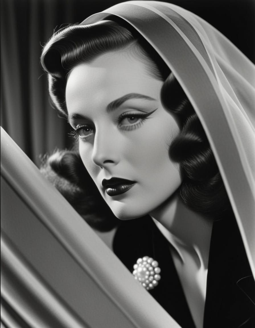 1940s Chic Thae Lapy Crife Fantasy Leading Lady as Photograp...