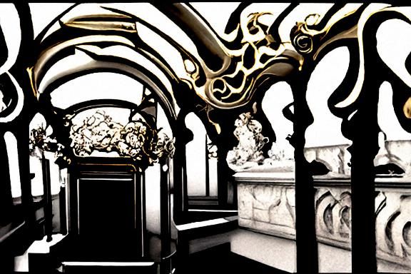 Ornate Baroque Art Nouveau 3D Rendering