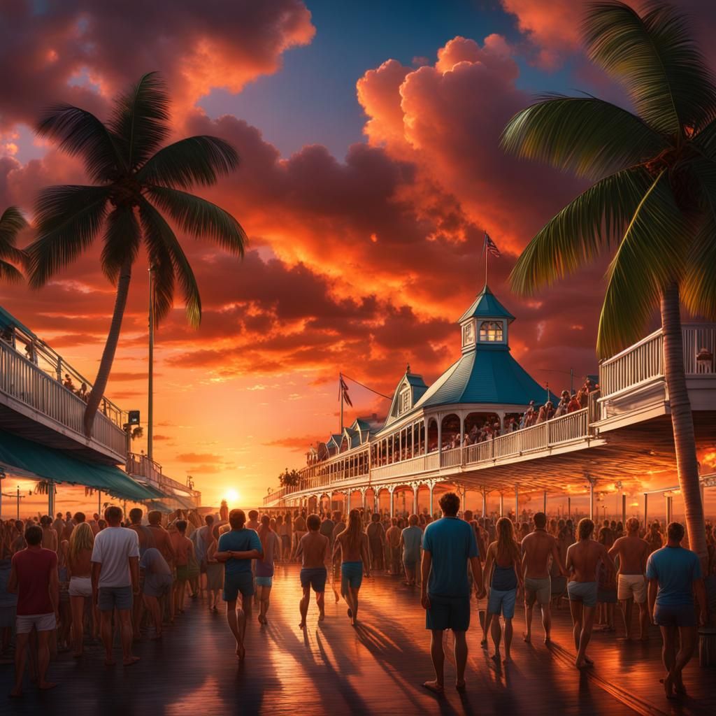Key West Sunset: Epic Cinematic Digital Painting