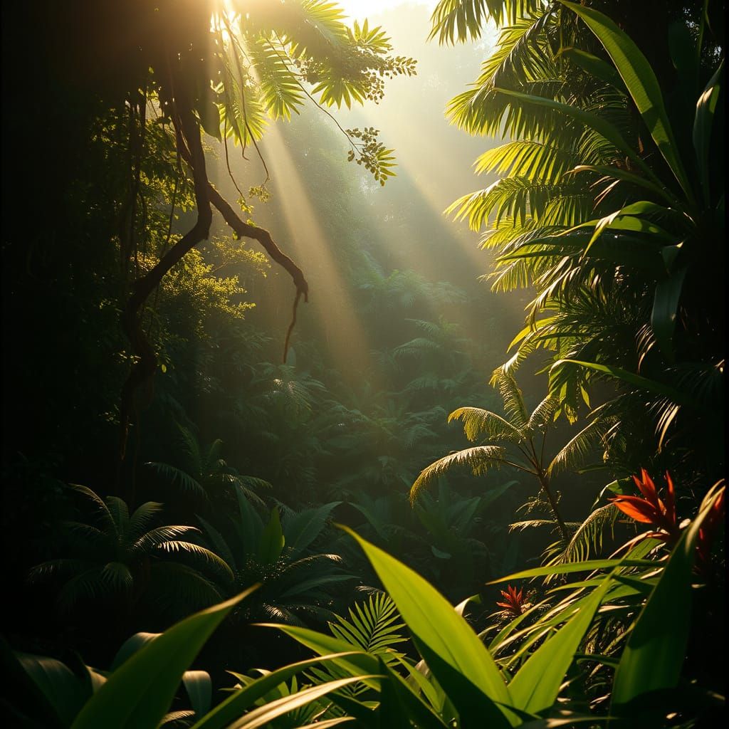 Exotic Jungle in Golden Light