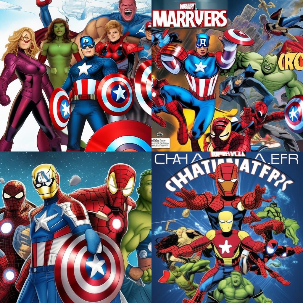 Marvel Characters Assemble: A Dynamic Composition