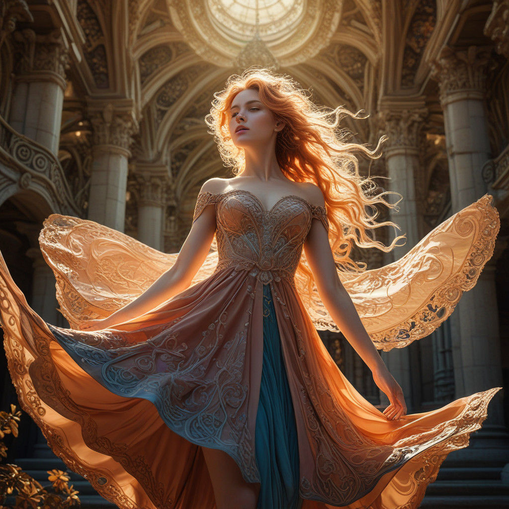 Whimsical Art Nouveau Palace with Intricate Stone Carvings a...