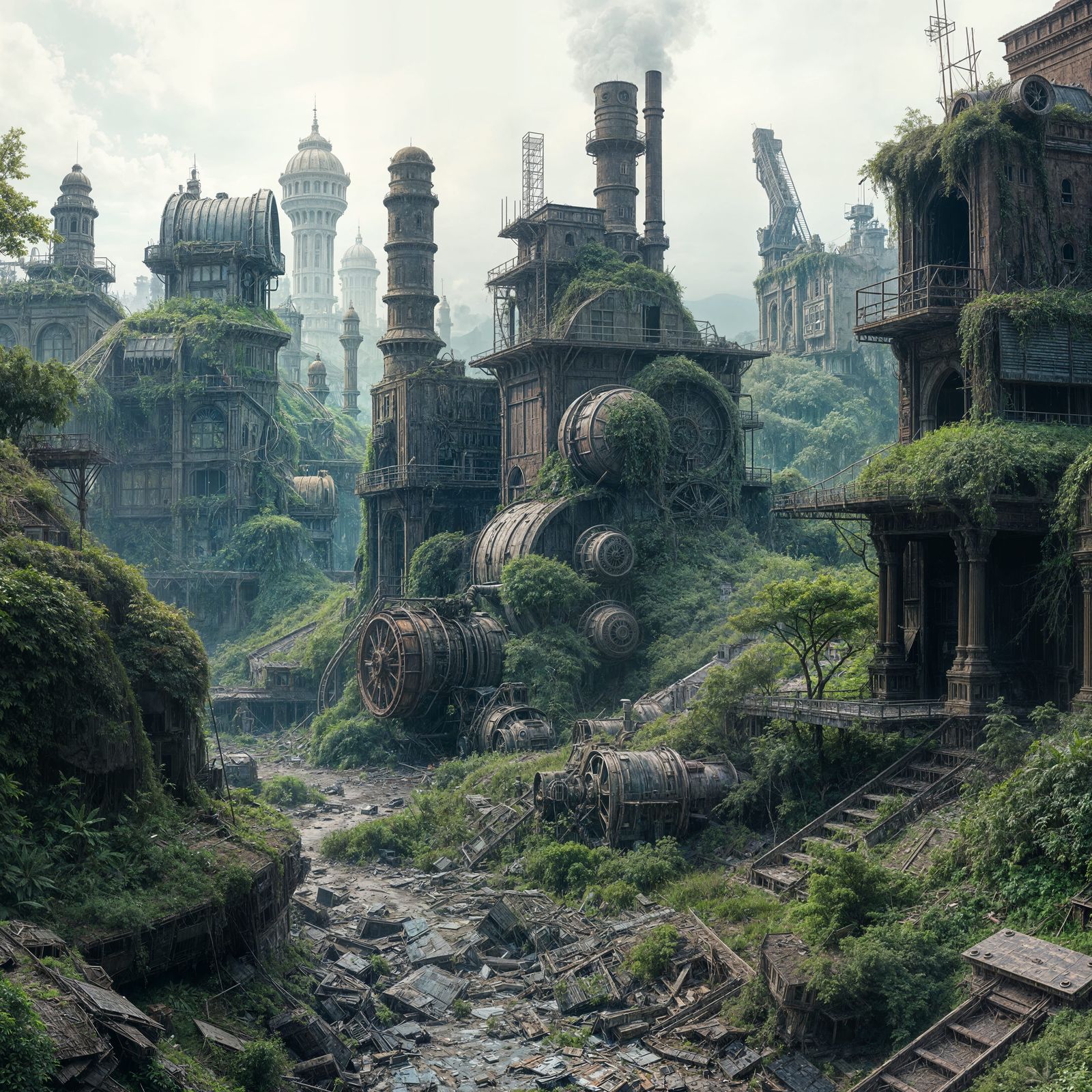 Steampunk Revival in a Hyperdetailed Post Apocalyptic World