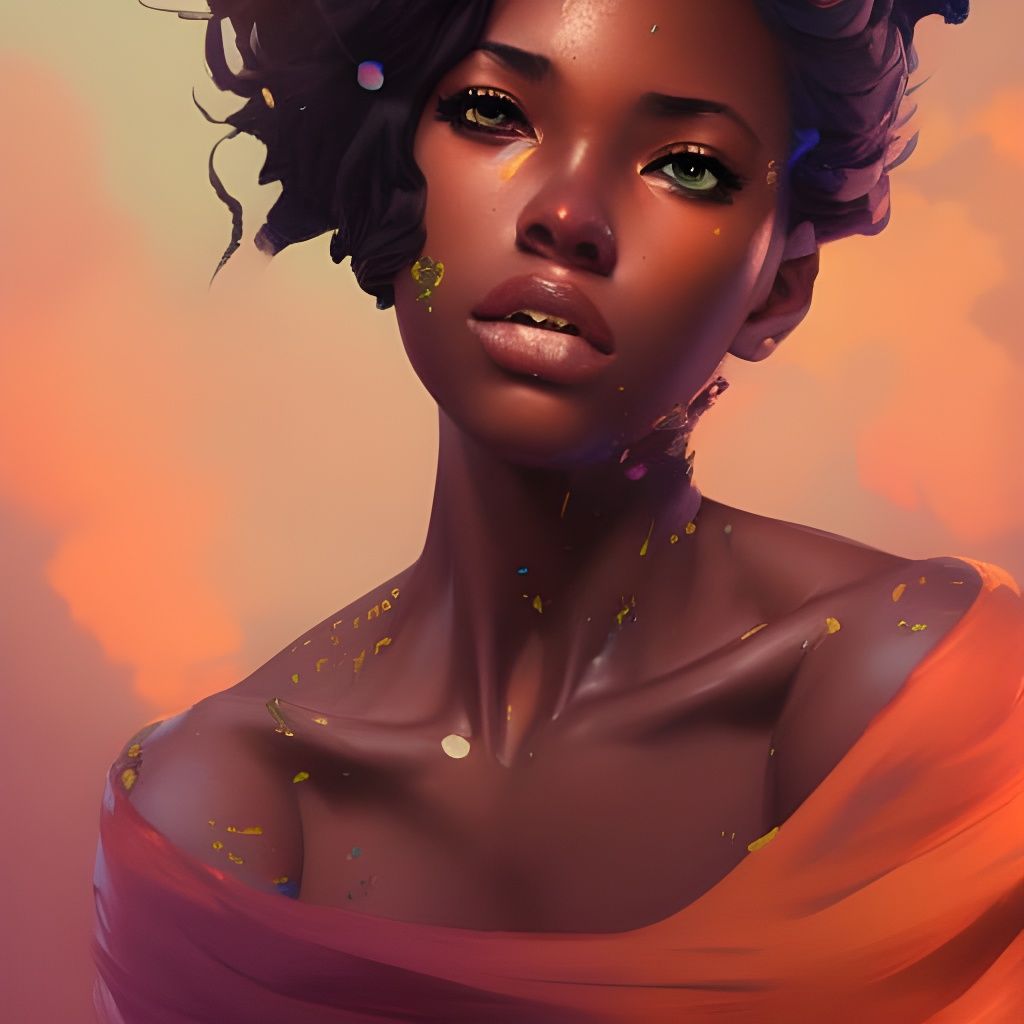 Anime Portrait of a Black Girl in 8K