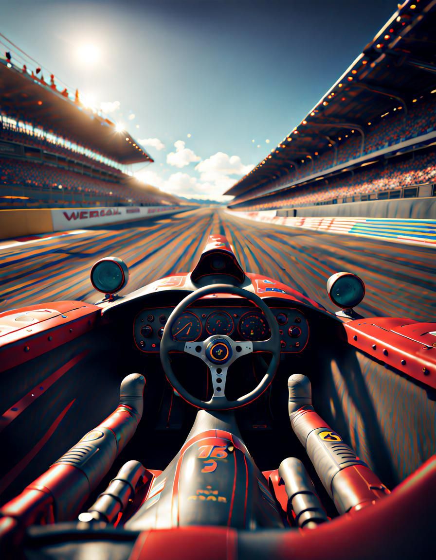 Race Car Cockpit View: Detailed Matte Painting