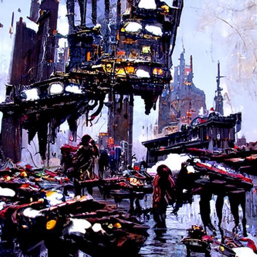 Cyberpunk Slums Digital Art