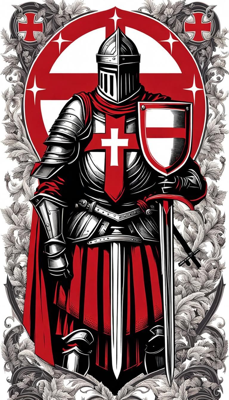 Armored Knight with Templar Cross