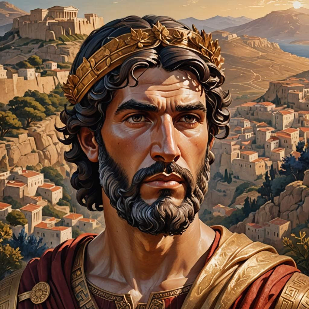 Classical Greek Portrait of King Lykurgos