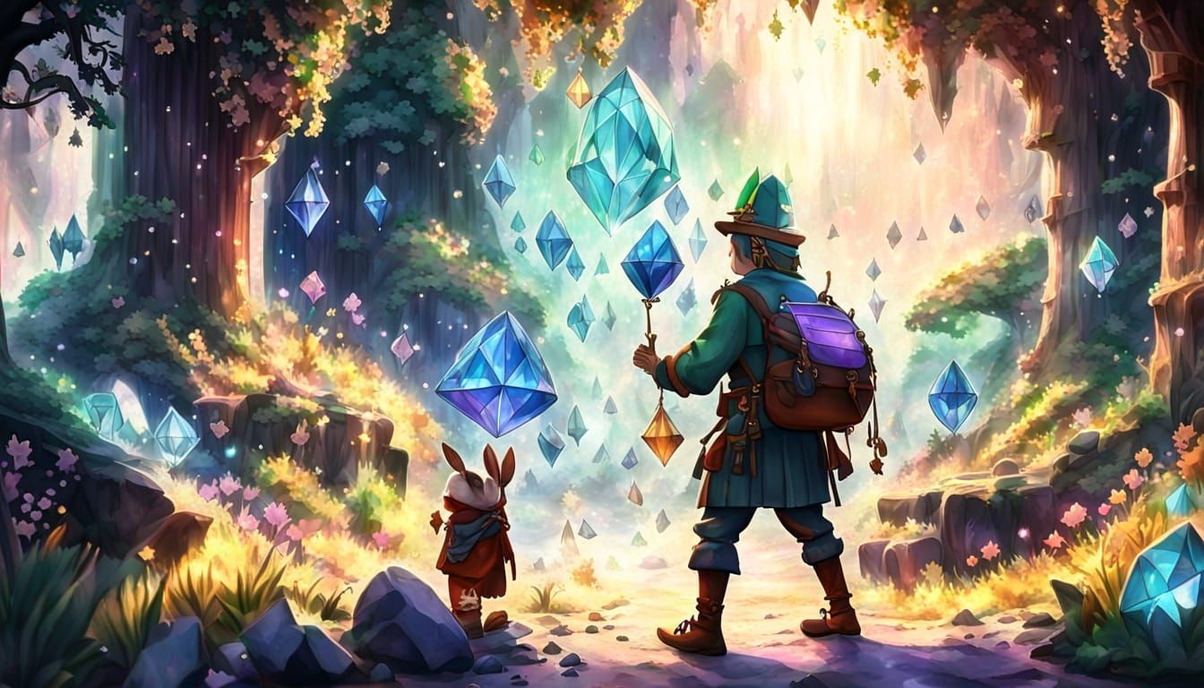 Pixar-Style Rabbit Adventurer Explores Crystal Caves with El...