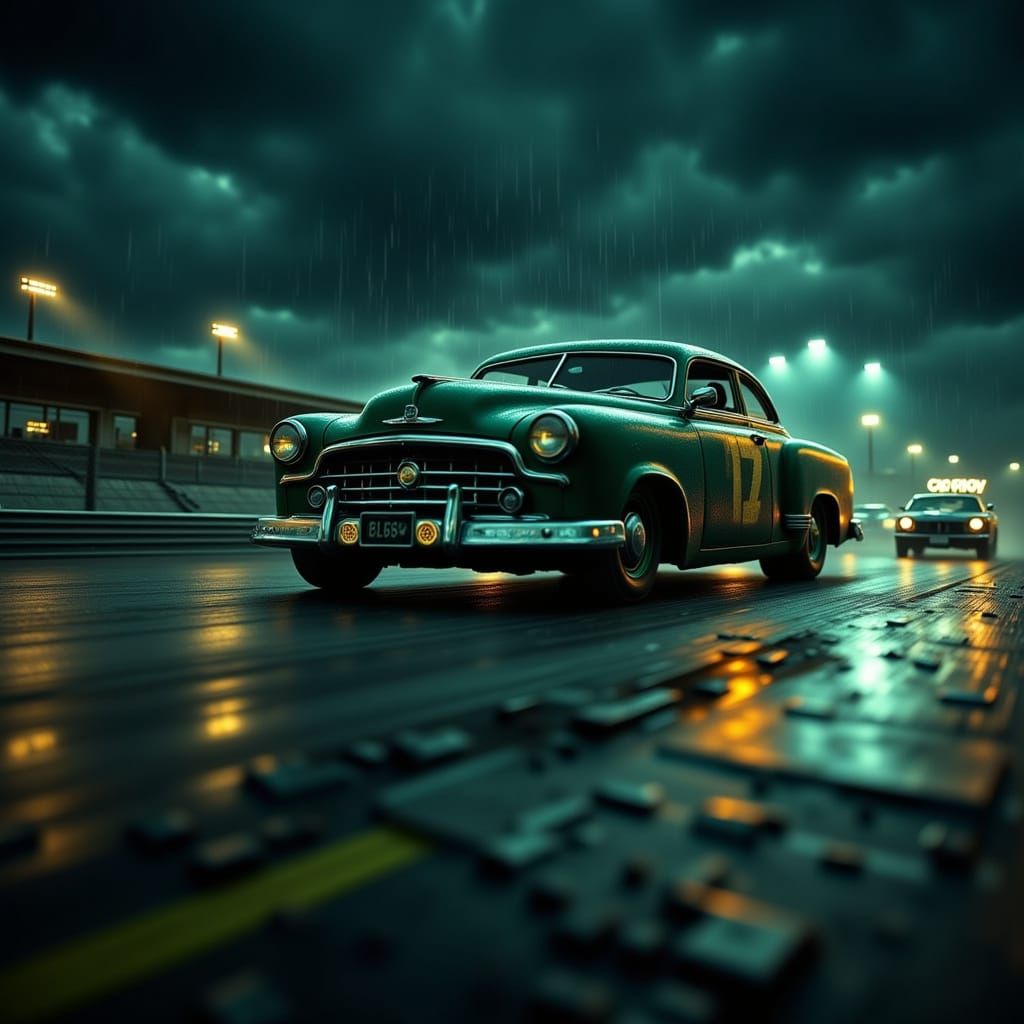 Racing into the night.