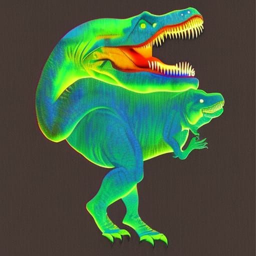 Holographic T-Rex in Cosmic Origami Style