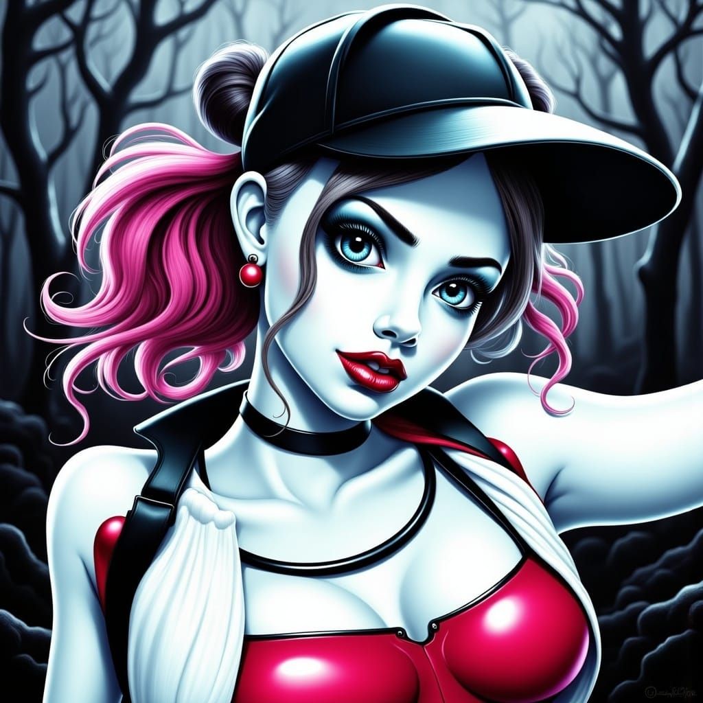 Harley Quinn Flips Birdie in Surreal Playground