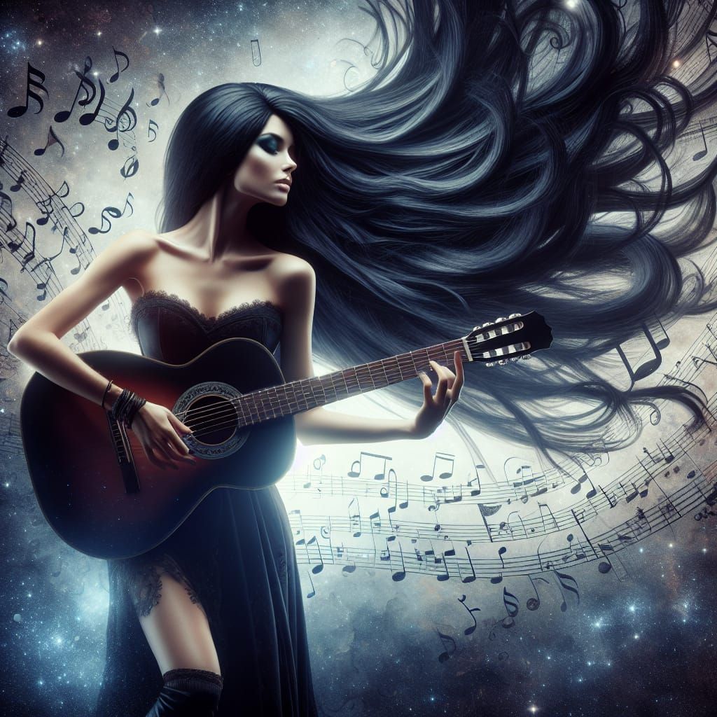 Enchanting Guitarist in a Fantasy Music World