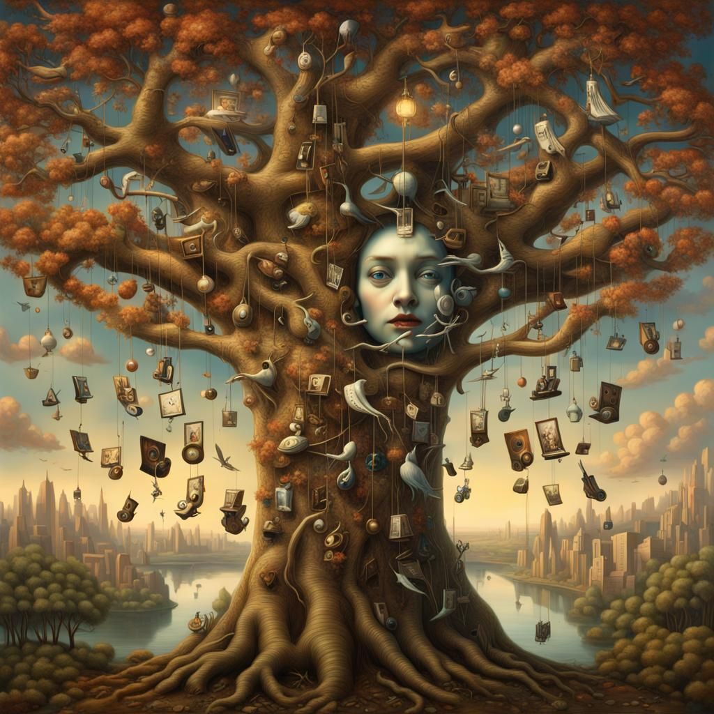 AI Sings to Cosmic Orchestra in Surreal Digital Art