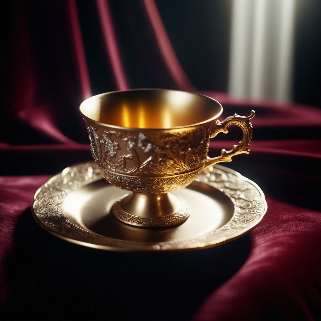 Luxurious Teacup Still Life in Warm, Cinematic Lighting
