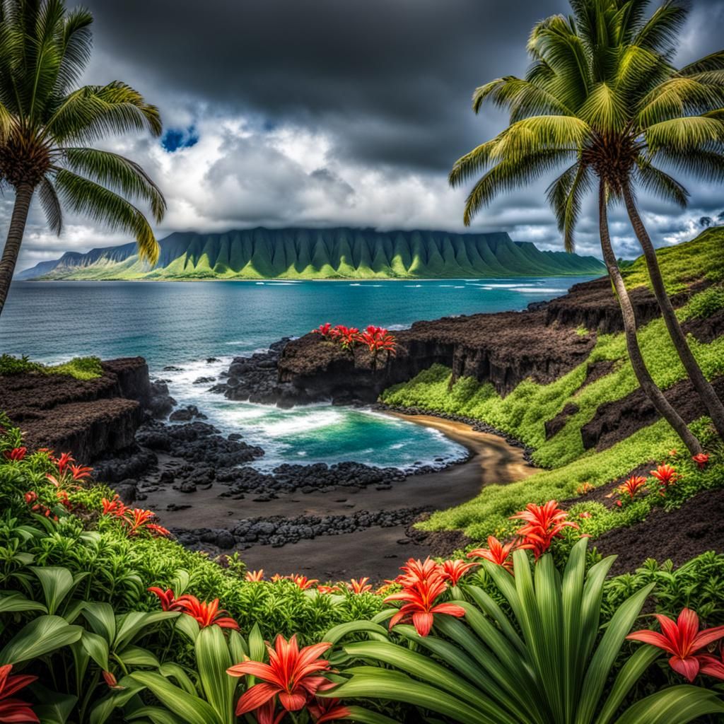 Vibrant Colors of Hawaii in Hyperrealistic Detail