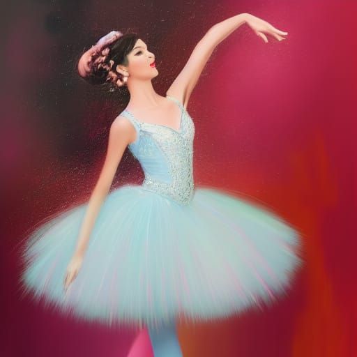 Ethereal Ballerina in Vibrant Colors