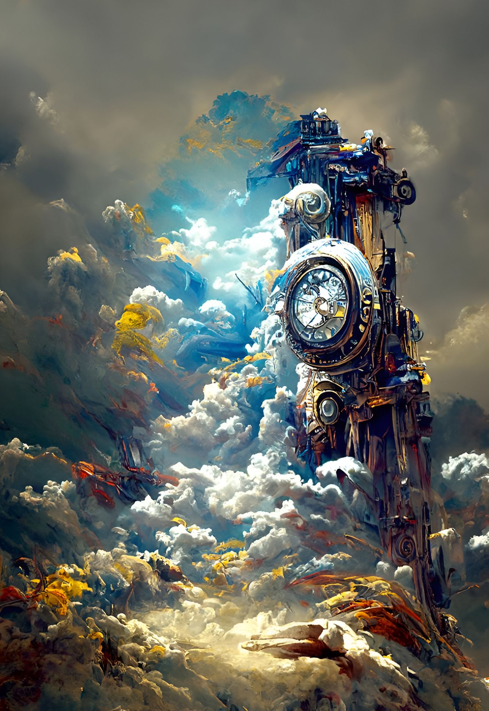 Mechanical Angel's Descent: Clockwork and Agony