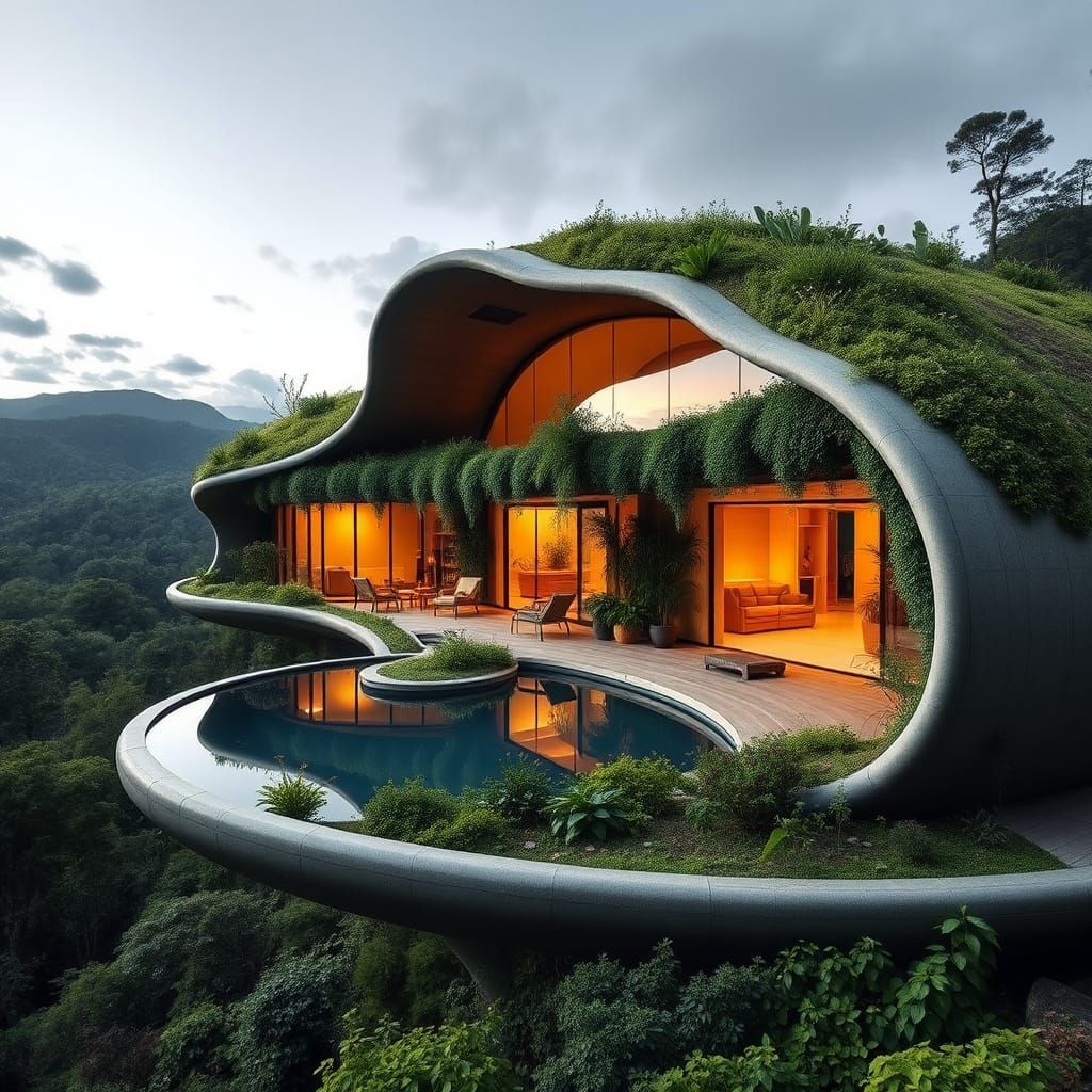 Futuristic Eco-Friendly House with Sustainable Design