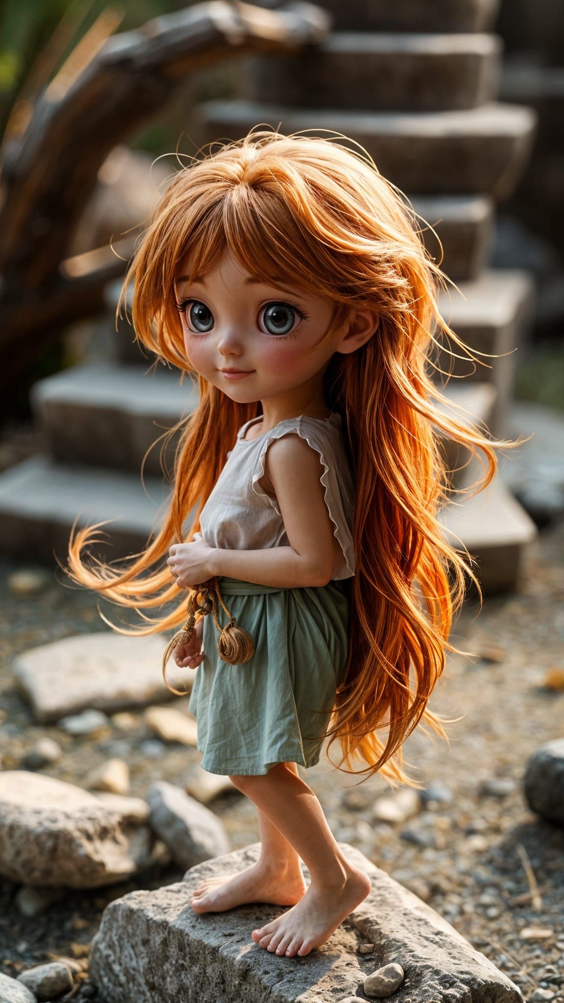 Adorable Chibi Girl in Modern Disney Anime Style