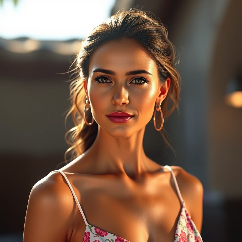 Sun-Kissed Portrait in Hyper-Realism Style