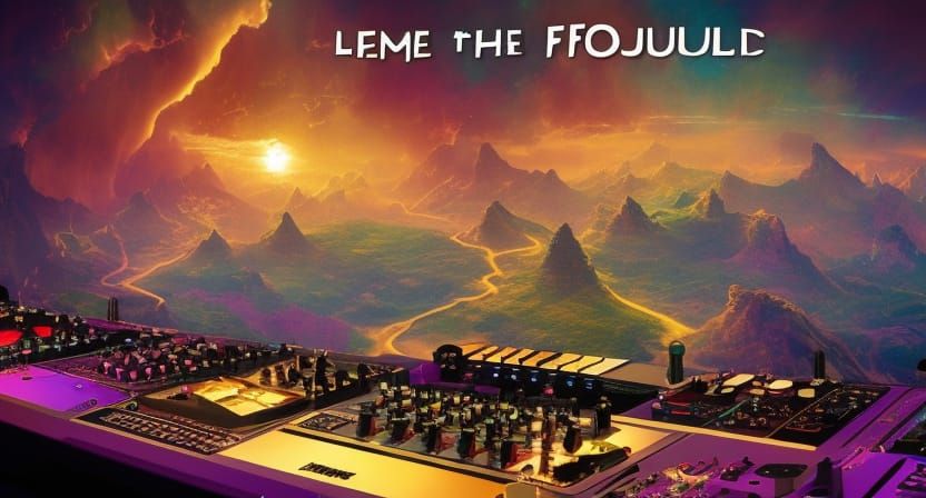 Futuristic DJ Performance in Detailed Digital Art