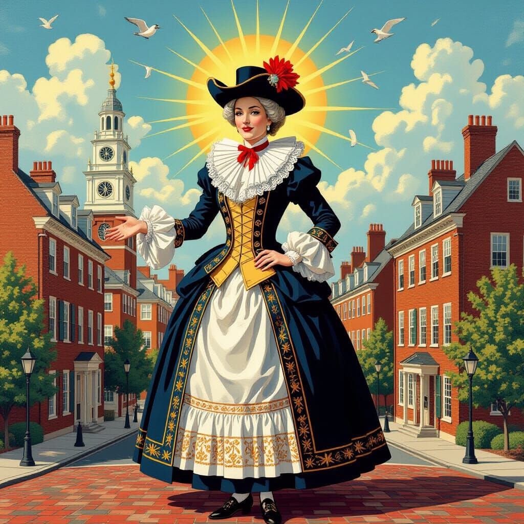 Philadelphia Spirit in Colonial Attire: Pop Surrealism
