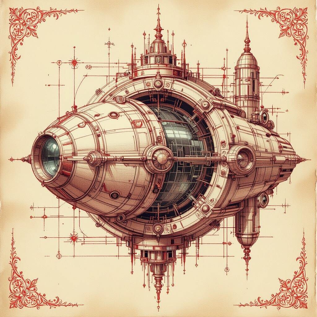 Time-Traveling Device Design in Renaissance Style