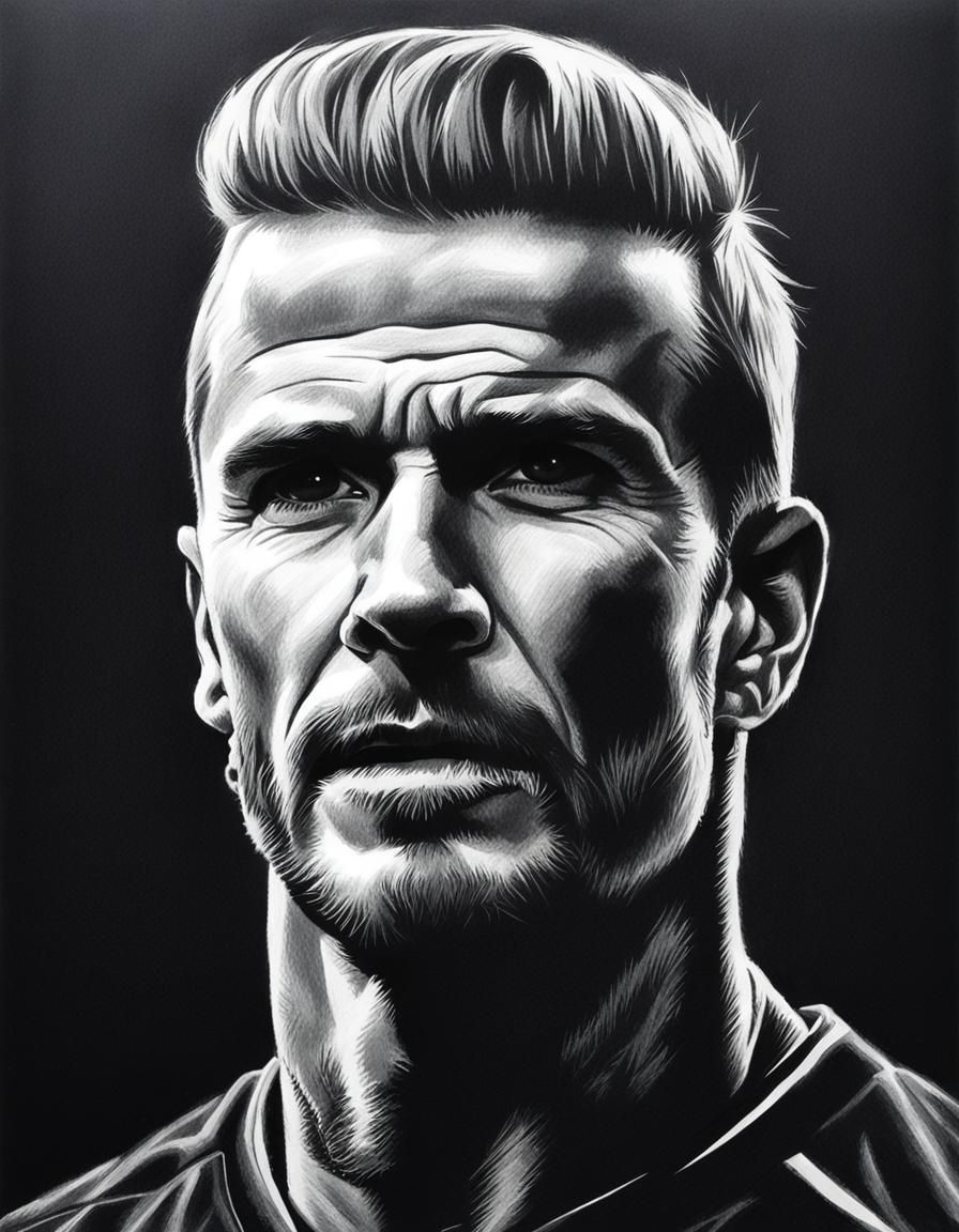 David Beckham: White Chalk Art Sketch