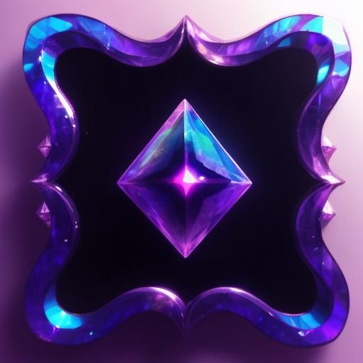 Beautiful shimmery holographic purple Multi chromic glass sculpture with holographic blue accents and holographic pink a...