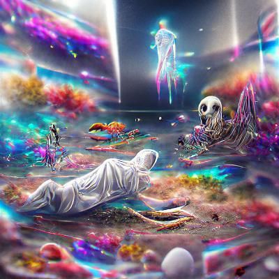 Holographic Astral Afterlife Illustration in Cosmic Style