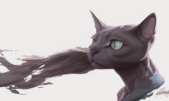 Hyperdetailed Cat Portrait in Digital Art Style