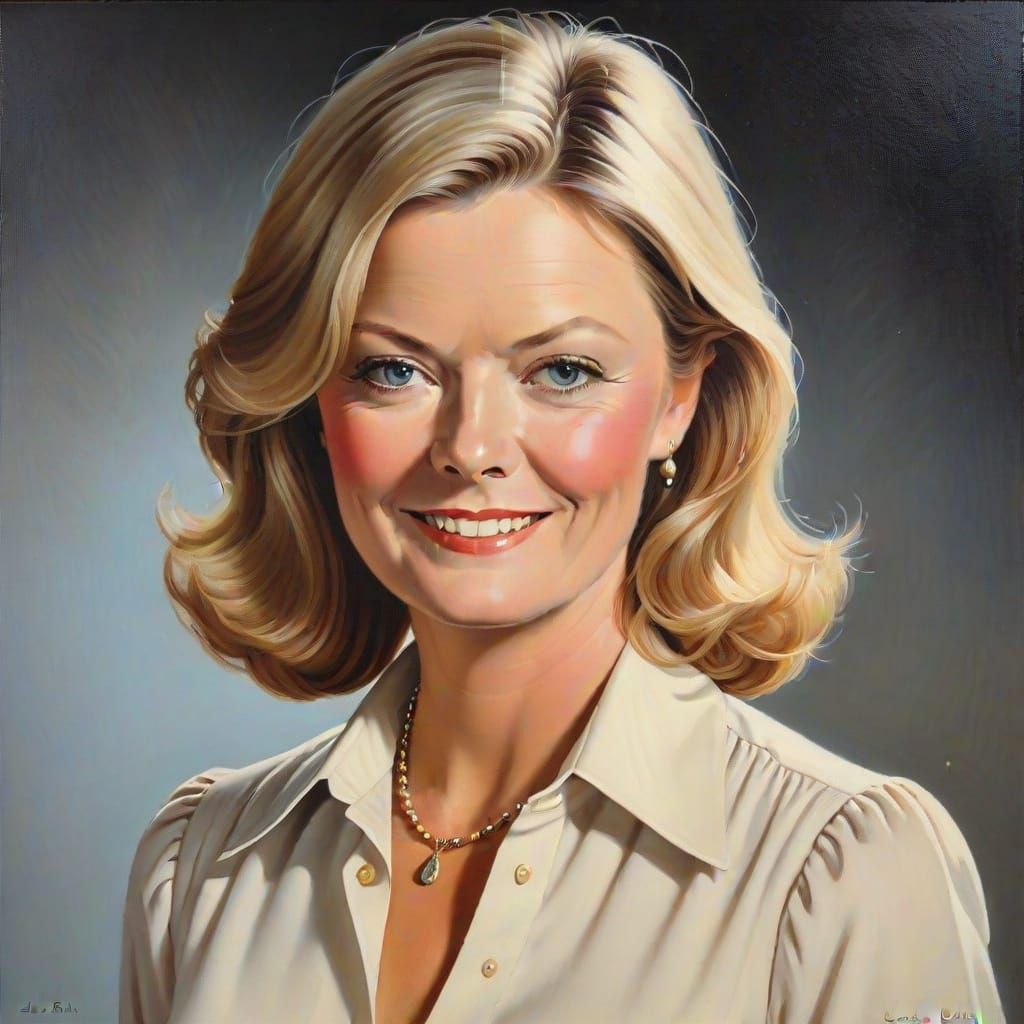Warm 1970s Portrait of a Young Woman Smiling