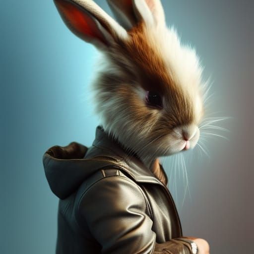 Hyperrealistic Punk Rocker Bunny in 3D Render