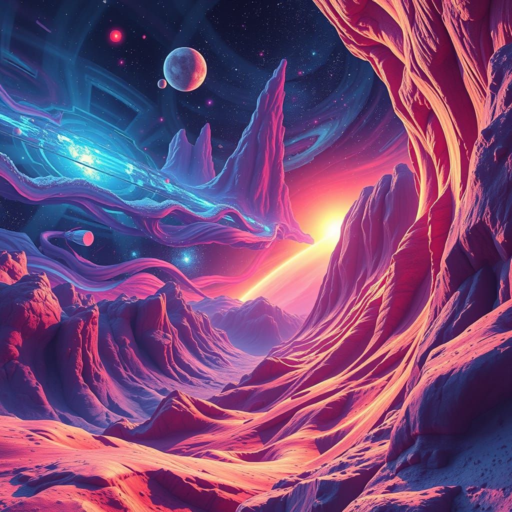 Gravity Warped Surreal Cosmic Landscape