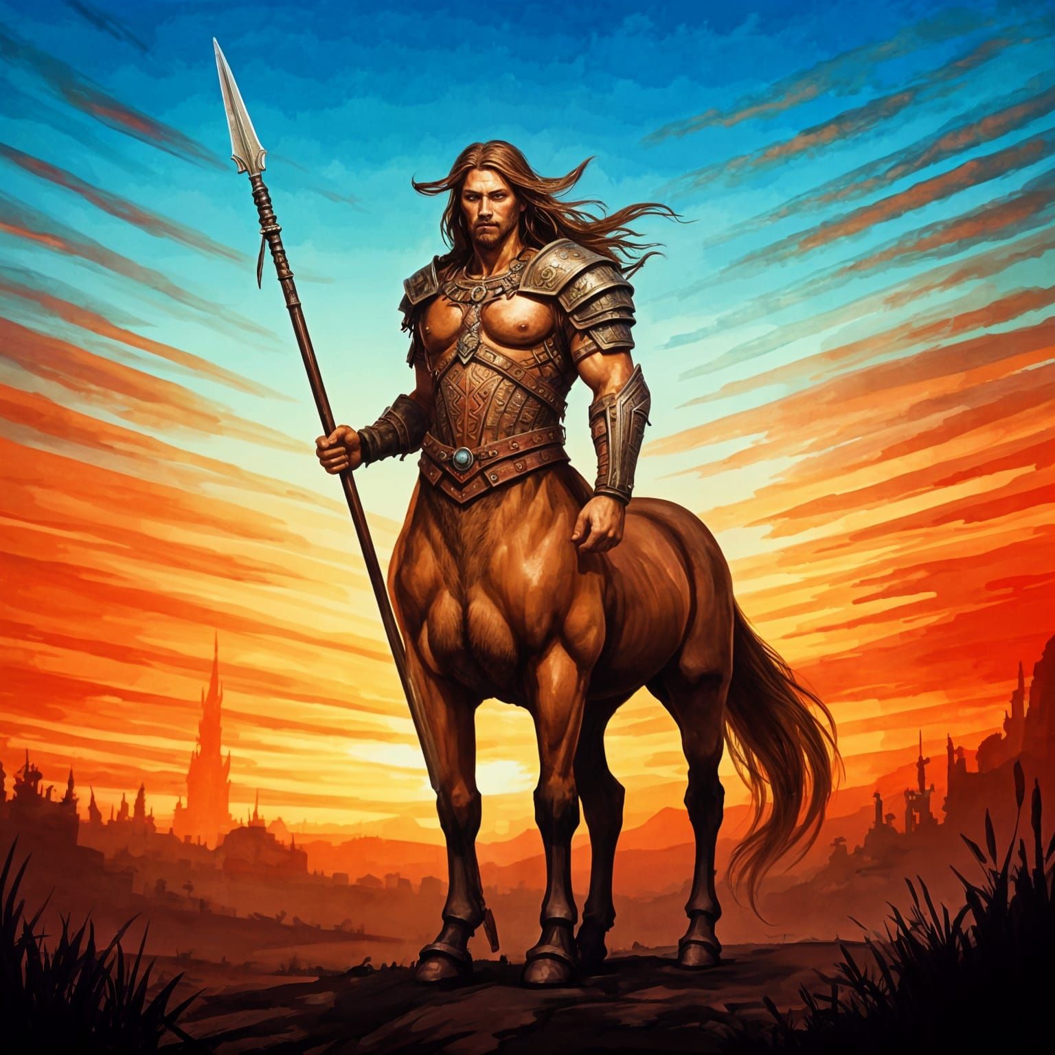 Epic Centaur Gate Guard in Alcohol Ink Style