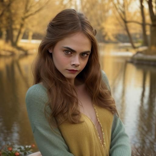 Romantic Portrait of a Woman in Impressionistic Style