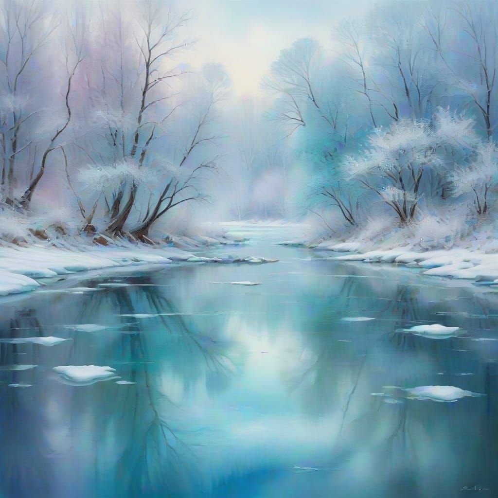 Surreal Winter Enchantment: Ice Palace Meets Dreamy Forest