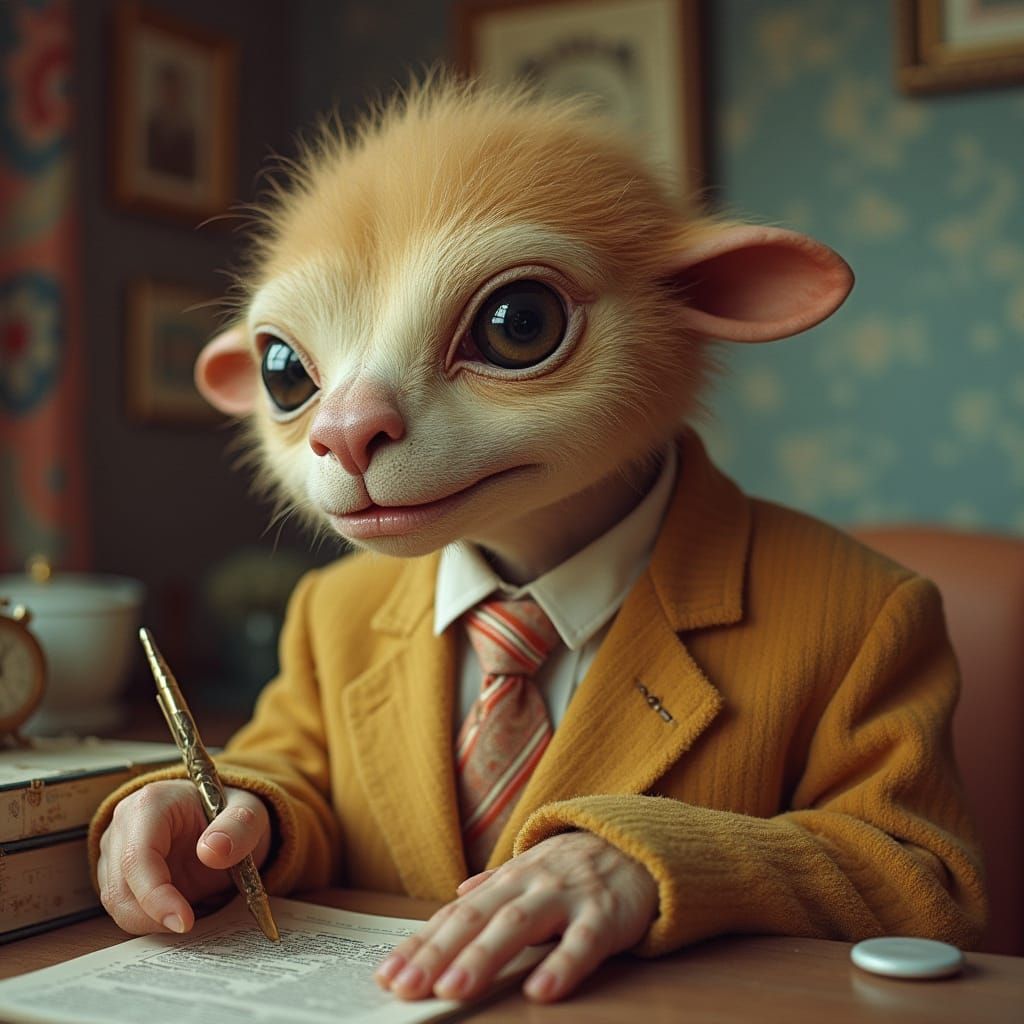 Groovy Creature in Retro Attire