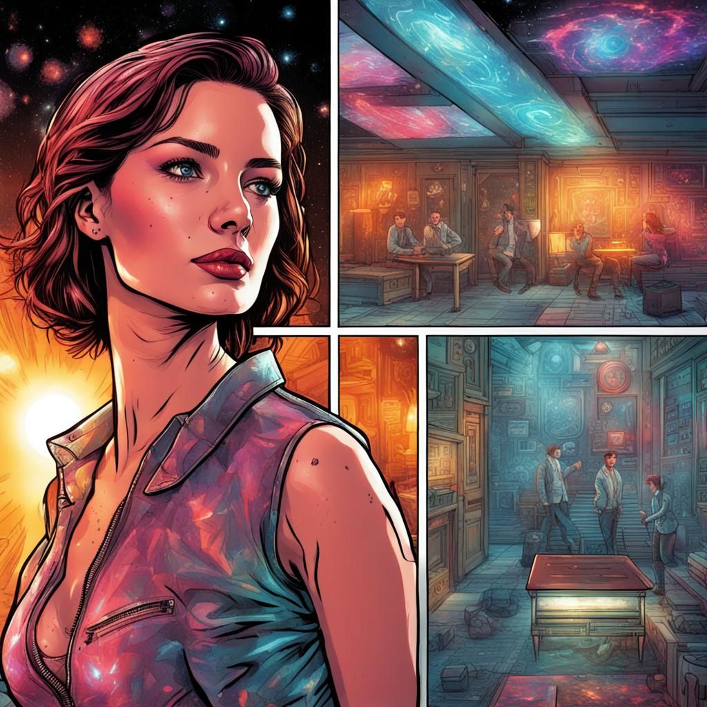 Max Payne Comic Strip in Pablo Amaringo Style