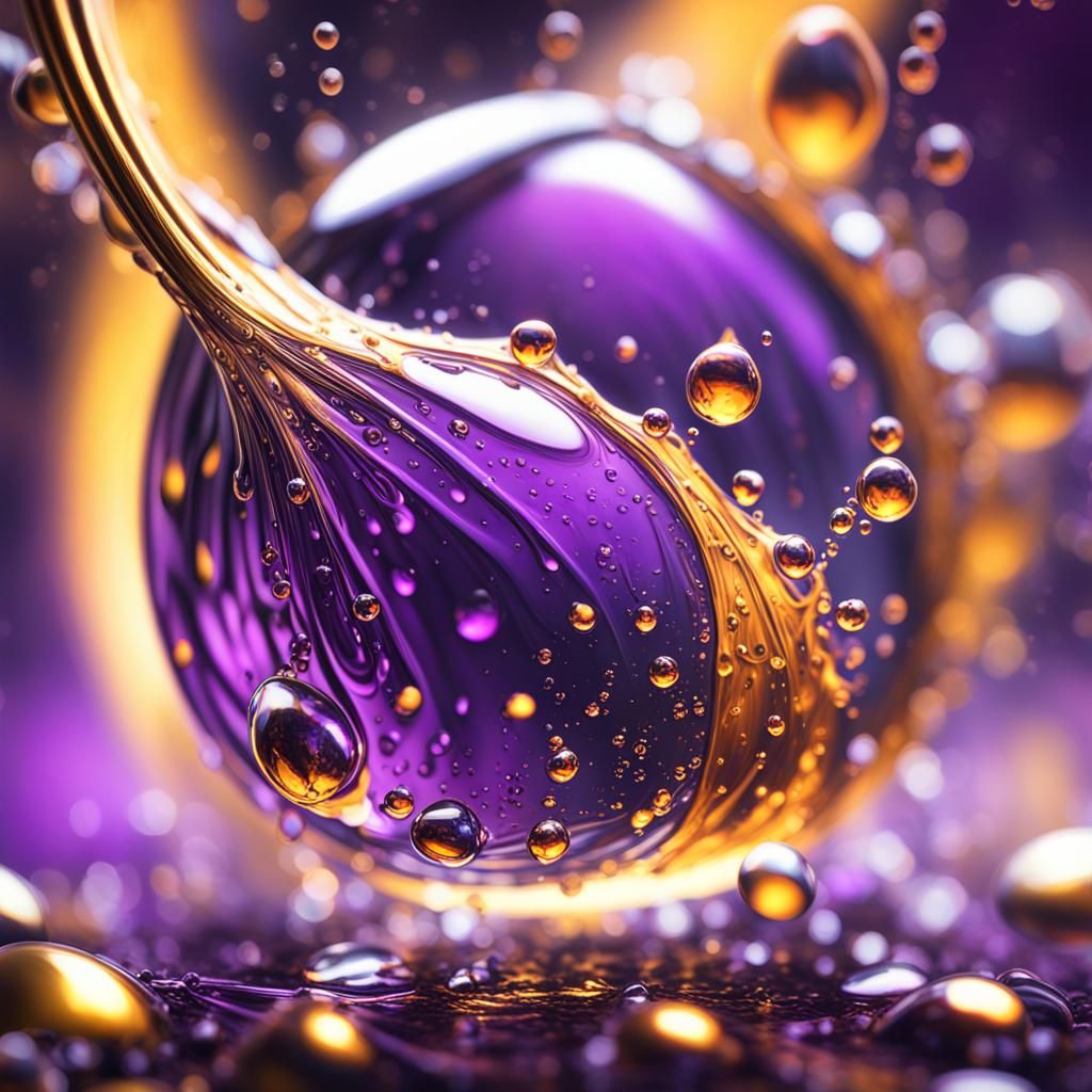 Macro Water Drop in Dark Fantasy Style