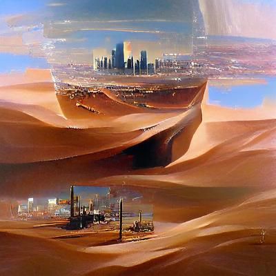 Desert City Oil Painting in Gurney Style