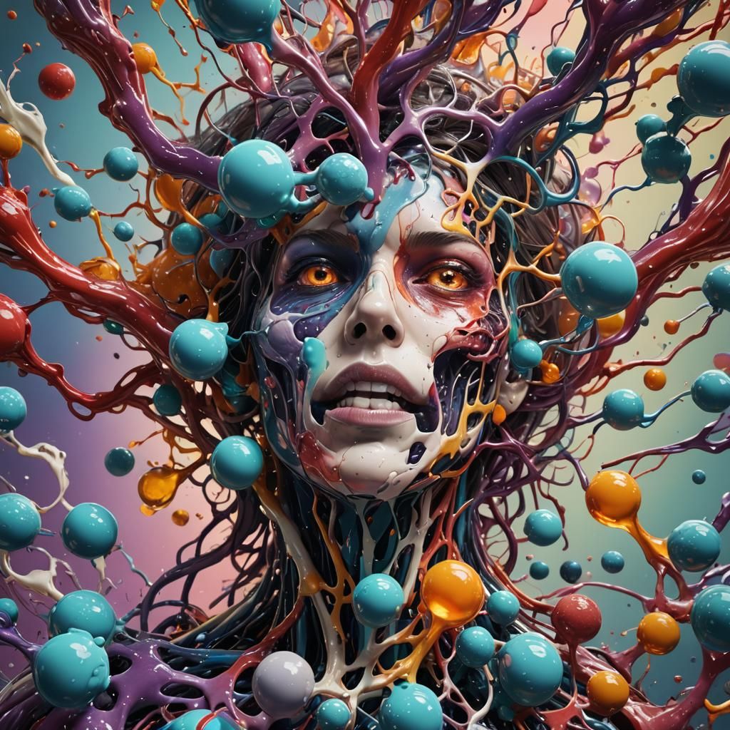 Hormone Regulation in Hyperrealistic Splash Art