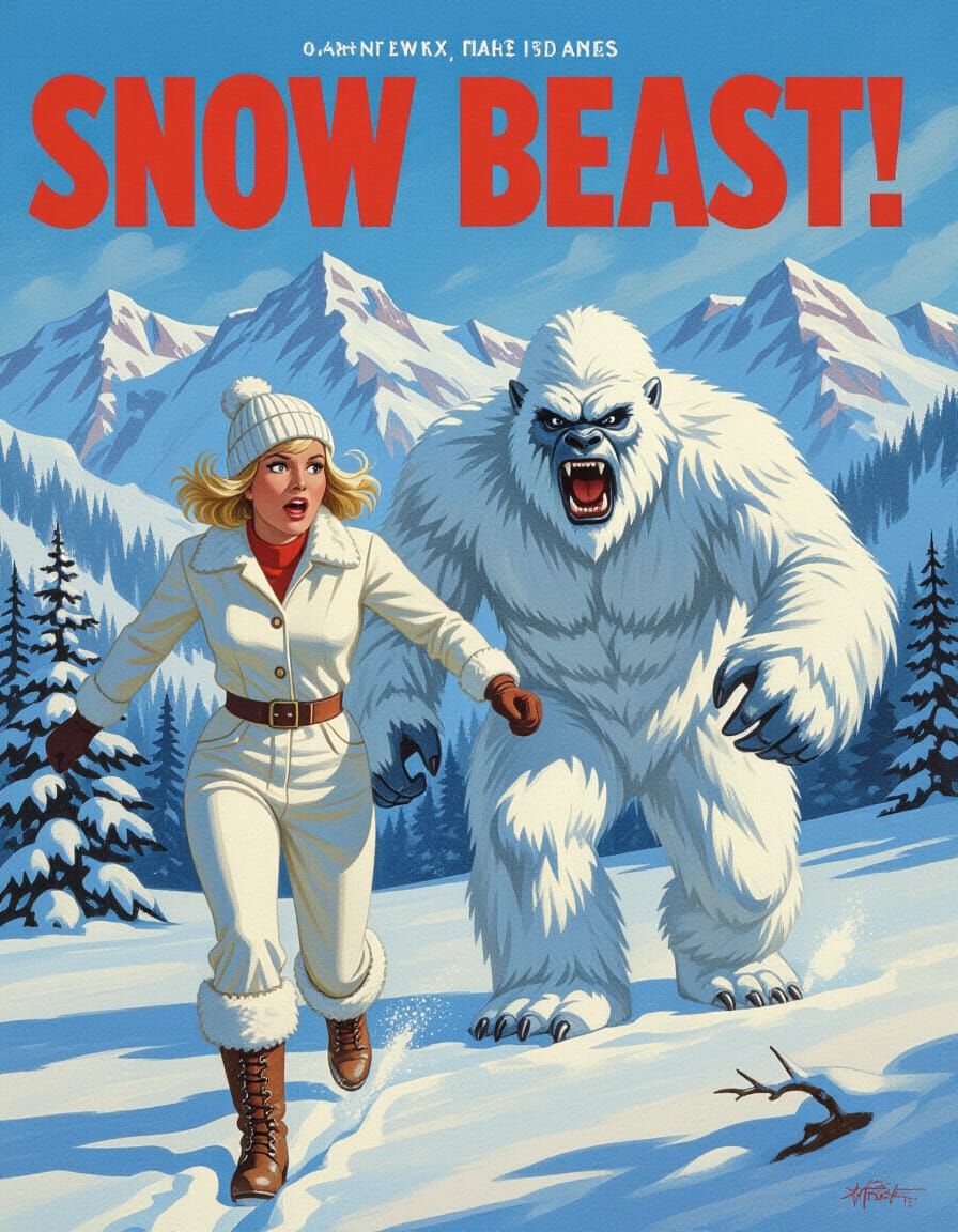 Vintage Horror Movie Poster: Snow Beast!