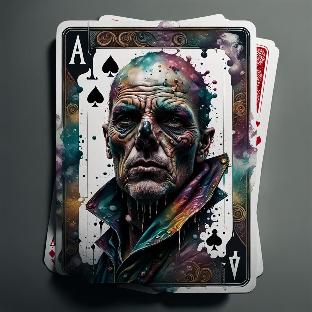 Hyperrealistic Zombie Playing Cards in Splash Art Style